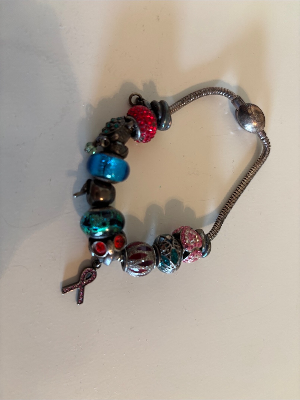 Kay Jewelers Multi-Bead Silver-Tone Bracelet